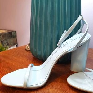 150 NEW Gianni Bini Open Toe Pump Shoes Sz 8.5M Beautiful Robin Egg Blue Color